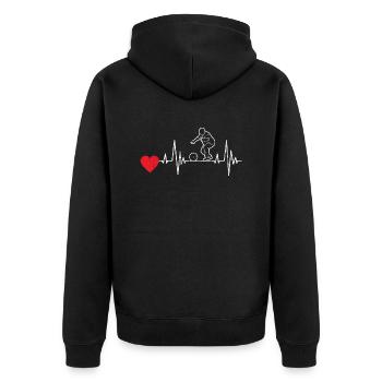 Bowling Bowling Cone Bowler Gift Bowling Ball - Unisex Premium Organic Zip Hoodie - black - Back - Nico (187cm)