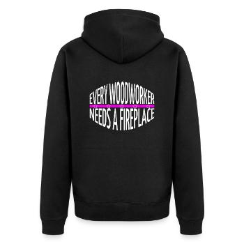 apprentice construction carpenter hobbyists - Unisex Premium Bio Zip Hoodie - Schwarz - Hinten - Nico (187cm)