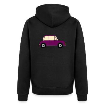 Car in purple - Unisex Premium Organic Zip Hoodie - black - Back - Nico (187cm)