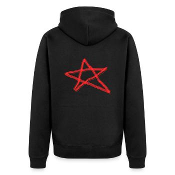 Pentagram Satan Devil Gothic Occult Witch Vector - Unisex Premium Organic Zip Hoodie - black - Back - Nico (187cm)