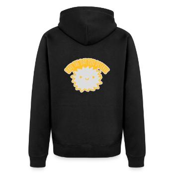 the day you deserve - Unisex Premium Organic Zip Hoodie - black - Back - Nico (187cm)
