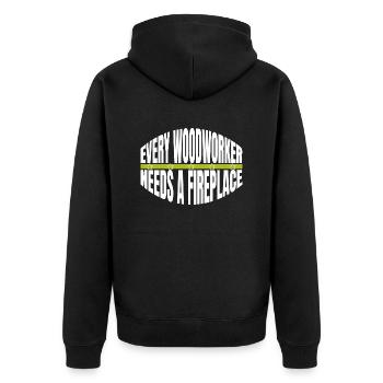 statement blogger carpenter jokes forestry - Unisex Premium Bio Zip Hoodie - Schwarz - Hinten - Nico (187cm)