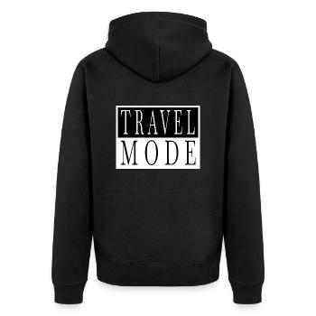 camping funny eiffel tower attitude france gift - Unisex Premium Bio Zip Hoodie - Schwarz - Hinten - Nico (187cm)