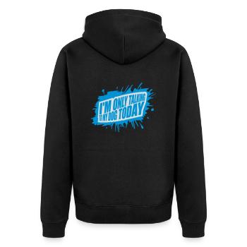 only talking to dog - Unisex Premium Organic Zip Hoodie - black - Back - Nico (187cm)