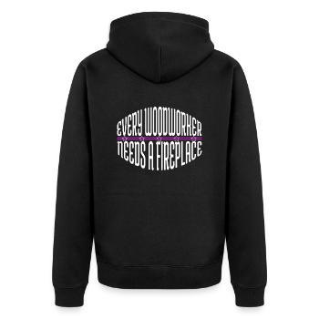construction carpenter woodcutter - Unisex Premium Organic Zip Hoodie - black - Back - Nico (187cm)
