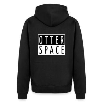 conspiracy present idea fun astrophysics present - Unisex Premium Bio Zip Hoodie - Schwarz - Hinten - Nico (187cm)