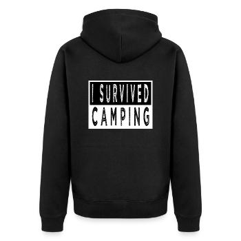 Campsite Hiking Bday Boy Scouts Best Awesome - Unisex Premium Organic Zip Hoodie - black - Back - Nico (187cm)