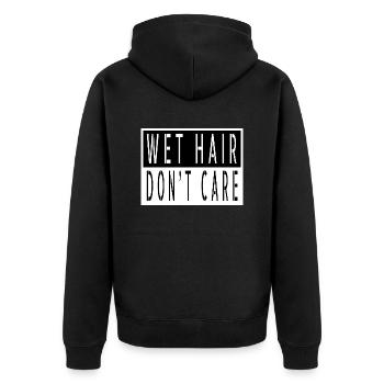 eat sleep swim tshirts triathlete apnoe - Unisex Premium Bio Zip Hoodie - Schwarz - Hinten - Nico (187cm)