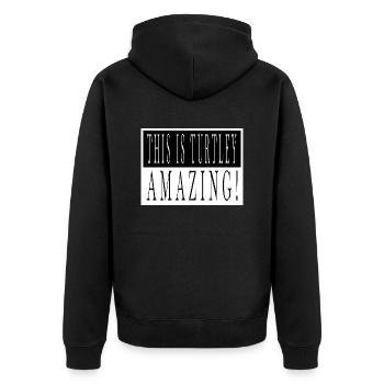 cool awesome tortoises earth save the turtles wave - Unisex Premium Bio Zip Hoodie - Schwarz - Hinten - Nico (187cm)