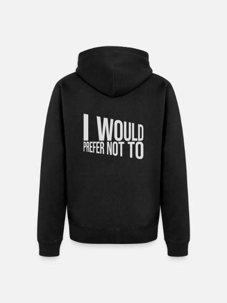 I prefer not to - Unisex Premium Organic Zip Hoodie - black