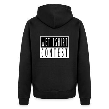 black pet cat butt tshirts cat owner gift idea - Unisex Premium Bio Zip Hoodie - Schwarz - Hinten - Nico (187cm)