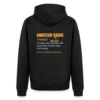 Amateur Radio A Hobby Enthusiast Operator - Unisex Premium Bio Zip Hoodie - Schwarz - Hinten - Nico (187cm)