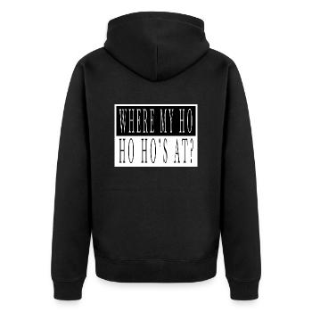 jokes beard gang cool dinosaur moon dinosaur fan - Unisex Premium Bio Zip Hoodie - Schwarz - Hinten - Nico (187cm)