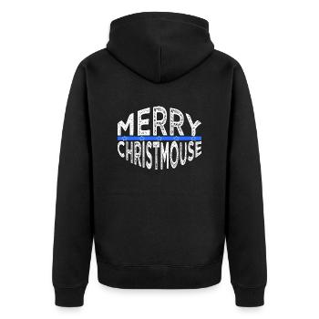 humor wisdom mouse okay cat all modest computer - Unisex Premium Bio Zip Hoodie - Schwarz - Hinten - Nico (187cm)