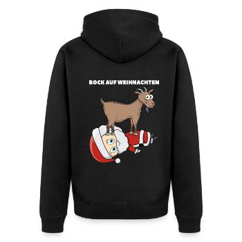 Bock Auf Weihnachten - Unisex Premium Bio Zip Hoodie - Schwarz - Hinten - Nico (187cm)