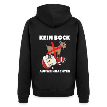 Kein Bock Auf Weihnachten - Unisex Premium Bio Zip Hoodie - Schwarz - Hinten - Nico (187cm)