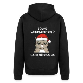 Anti Weihnachten Frohe Weihnachten Ganz Dünnes Eis - Unisex Premium Bio Zip Hoodie - Schwarz - Hinten - Nico (187cm)