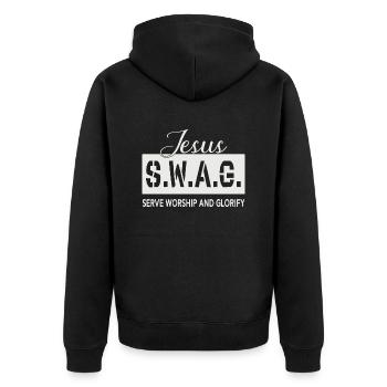 Jésus Swag - Veste à capuche bio Premium Unisexe - noir - Dos - Nico (187cm)