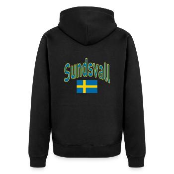 Drapeau suédois de Sundsvall - Veste à capuche bio Premium Unisexe - noir - Dos - Nico (187cm)