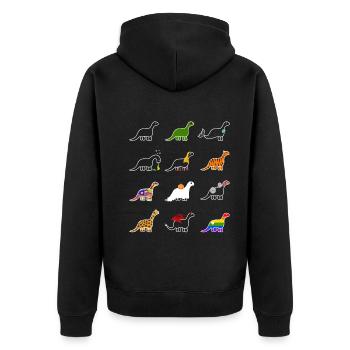 Drôles de dinosaures Dino Kawaii Dino Brachiosaurus - Veste à capuche bio Premium Unisexe - noir - Dos - Nico (187cm)