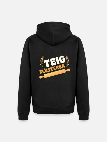 Pizza Bäcker Konditor | Teigflüsterer - Unisex Premium Bio Zip Hoodie - Schwarz