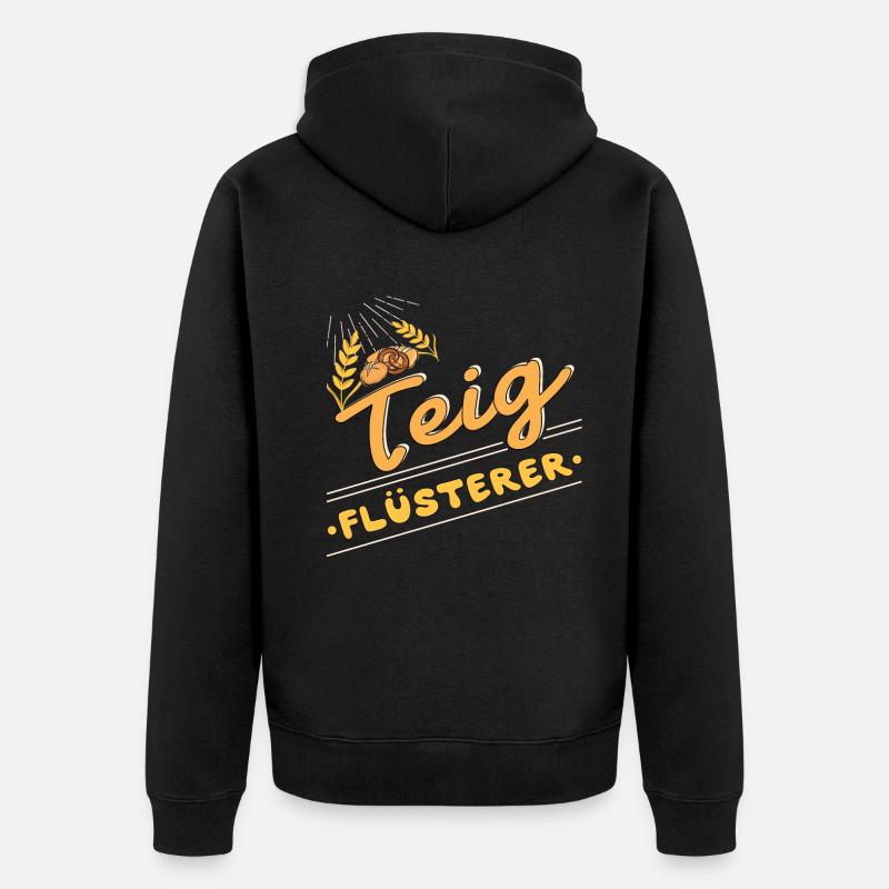 Pizza Bäcker Konditor | Teigflüsterer - Unisex Premium Bio Zip Hoodie - Schwarz
