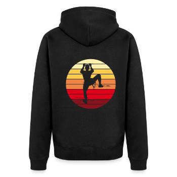 Escalade Alpinisme Rétro Vintage Cadeau - Veste à capuche bio Premium Unisexe - noir - Dos - Nico (187cm)