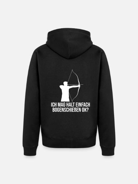 Bogenschießen Lustiger Spruch Geschenk - Unisex Premium Bio Zip Hoodie - Schwarz