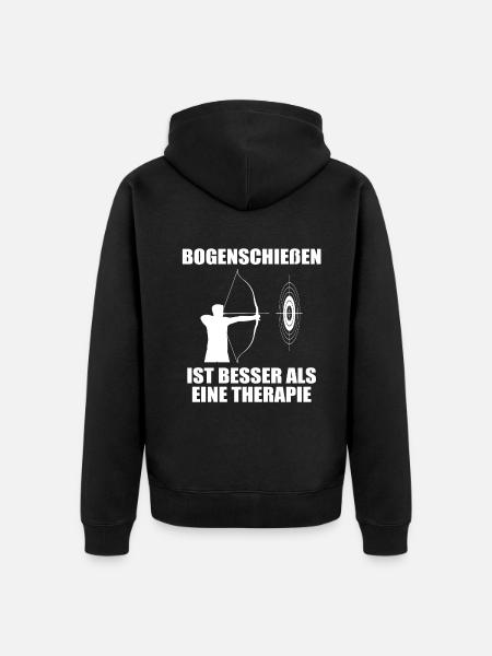 Bogenschießen Bogenschütze Spruch Geschenk - Unisex Premium Bio Zip Hoodie - Schwarz