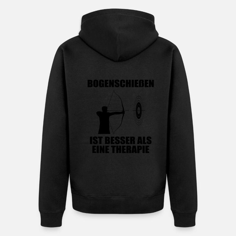 Bogenschießen Bogenschütze Spruch Geschenk - Unisex Premium Bio Zip Hoodie - undefined