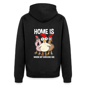 Drôles de poulets Amateurs de poulet disant cadeau - Veste à capuche bio Premium Unisexe - noir - Dos - Nico (187cm)