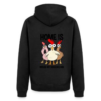Drôles de poulets Amateurs de poulet disant cadeau - Veste à capuche bio Premium Unisexe - noir - Dos - Nico (187cm)