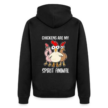 Drôles de poulets Amateurs de poulet disant cadeau - Veste à capuche bio Premium Unisexe - noir - Dos - Nico (187cm)