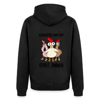 Drôles de poulets Amateurs de poulet disant cadeau - Veste à capuche bio Premium Unisexe - noir - Dos - Nico (187cm)