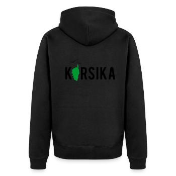Corsica Island Map France Holiday Gift - Unisex Premium Organic Zip Hoodie - black - Back - Nico (187cm)