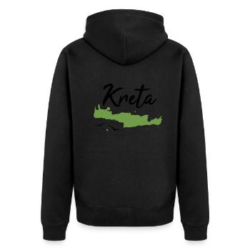 Kreta Insel Karte Griechenland Urlaub Geschenk - Unisex Premium Bio Zip Hoodie - Schwarz - Hinten - Nico (187cm)