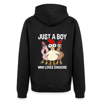 Drôles de poulets Amateurs de poulet disant cadeau - Veste à capuche bio Premium Unisexe - noir - Dos - Nico (187cm)
