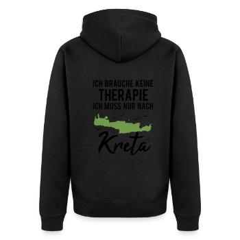 Kreta Spruch Griechenland Insel Geschenk - Unisex Premium Bio Zip Hoodie - Schwarz - Hinten - Nico (187cm)