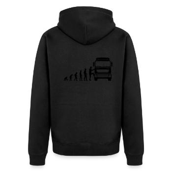Chauffeur de camion longue distance Funny Evolution Cadeau - Veste à capuche bio Premium Unisexe - noir - Dos - Nico (187cm)