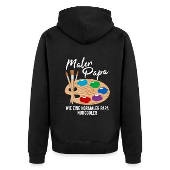 Maler Papa Malerei Kunst Künstler Spruch Geschenk - Unisex Premium Bio Zip Hoodie - Schwarz - Hinten - Nico (187cm)