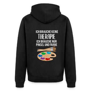 Malerei Kunst Künstler Therapie Spruch Geschenk - Unisex Premium Bio Zip Hoodie - Schwarz - Hinten - Nico (187cm)