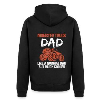 Monstertruck Papa Spruch Monster Truck Geschenk - Unisex Premium Bio Zip Hoodie - Schwarz - Hinten - Nico (187cm)