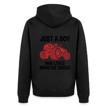 Monstertruck Monster Truck Fans Jungen Geschenk - Unisex Premium Bio Zip Hoodie - Schwarz - Hinten - Nico (187cm)
