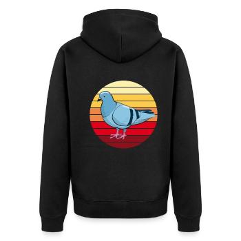 Pigeon Pigeon Fancier Retro Vintage Cadeau - Veste à capuche bio Premium Unisexe - noir - Dos - Nico (187cm)