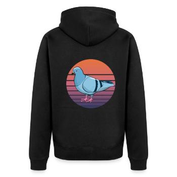 Pigeon Pigeon Fancier Retro Vintage Cadeau - Veste à capuche bio Premium Unisexe - noir - Dos - Nico (187cm)