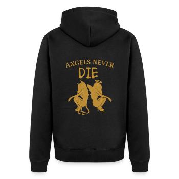 LES ANGES NE MEURENT JAMAIS Anges et démons avec la parole - Veste à capuche bio Premium Unisexe - noir - Dos - Nico (187cm)