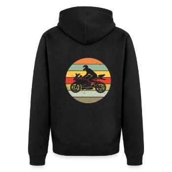 Moto Rétro Vintage Cadeau Moto Motocycliste Rétro Vintage - Veste à capuche bio Premium Unisexe - noir - Dos - Nico (187cm)