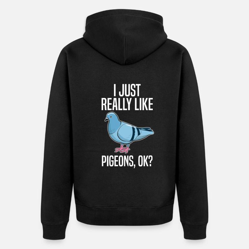 Pigeon Pigeon Lovers Citation Cadeau - Veste à capuche bio Premium Unisexe - noir