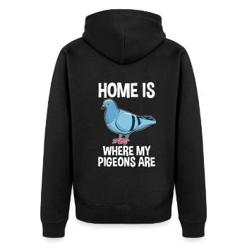 Pigeon Pigeon Lovers Quote Gift - Unisex Premium Organic Zip Hoodie - black - Back - Nico (187cm)