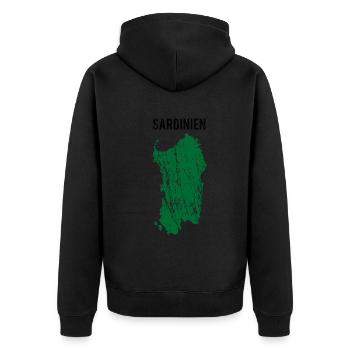 Carte de l’île de Sardaigne Italie Cadeau de Noël - Veste à capuche bio Premium Unisexe - noir - Dos - Nico (187cm)